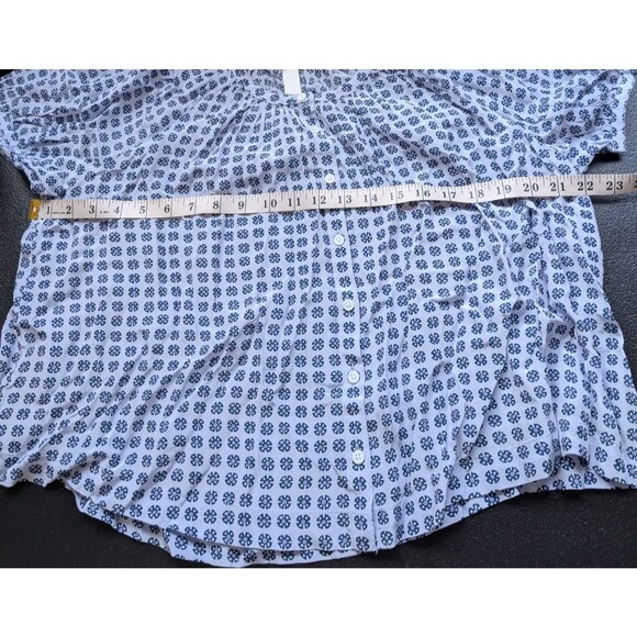 Madewell Puff-Sleeve A-Line Top In Washed Lavender Button Front Oversized Medium - Picture 7 of 13